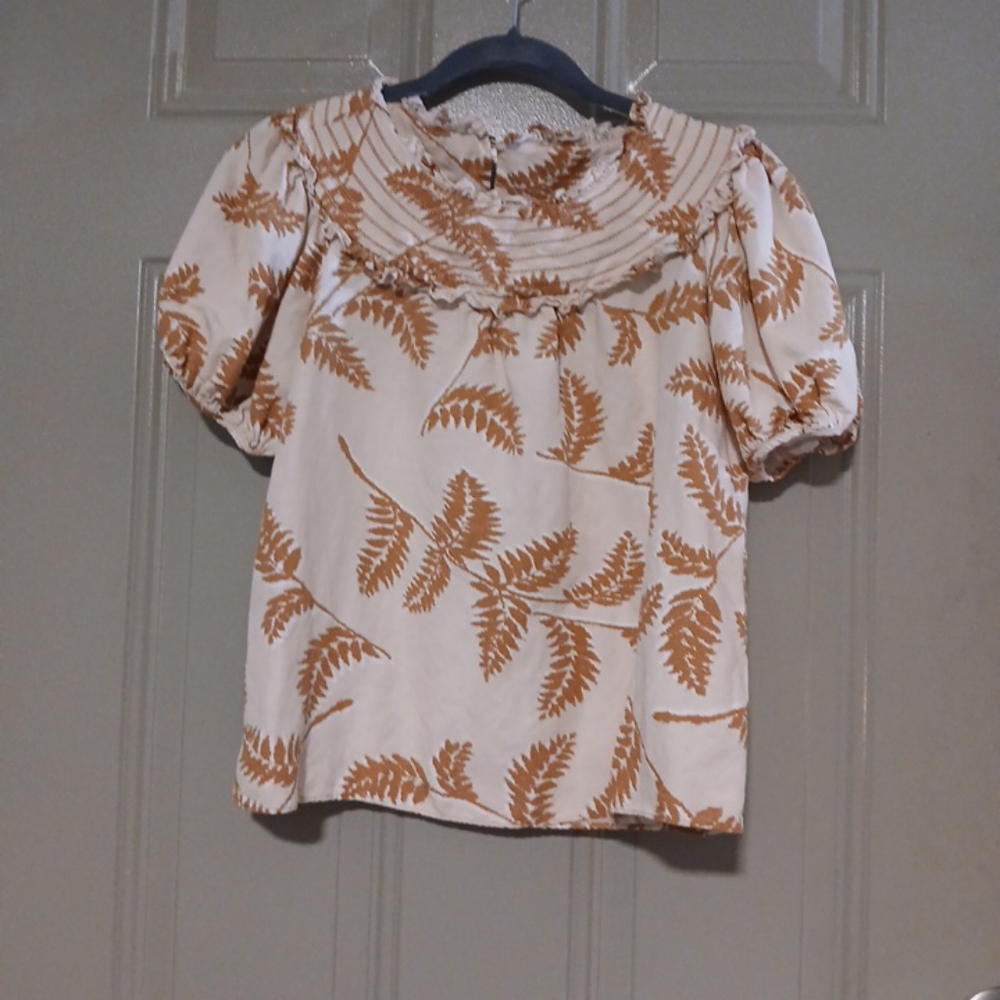 Current Air Women Orange Short Sleeve Blouse M